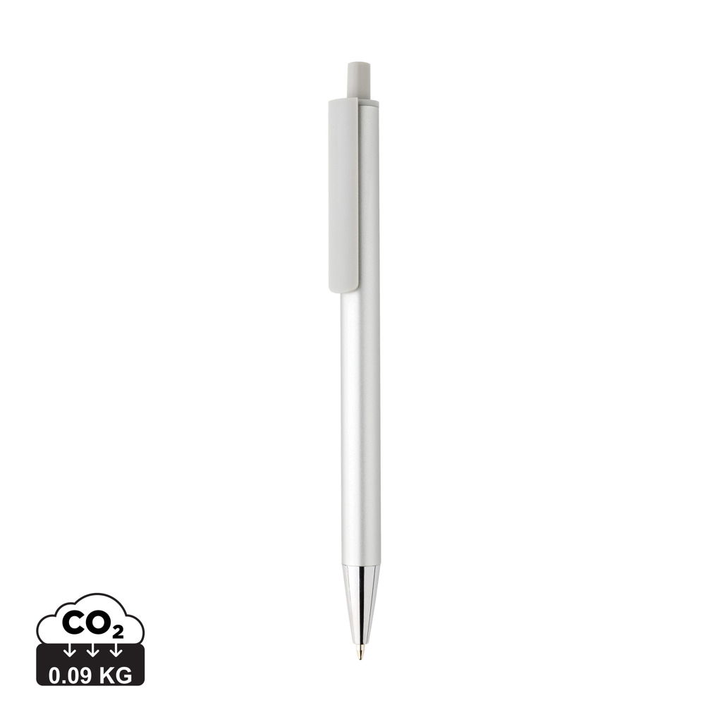 Stylo publicitaire en aluminium recyclé Amisk Argent et Gris